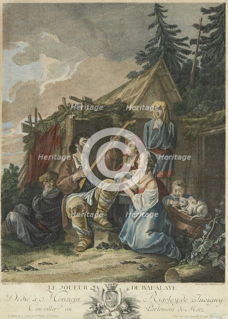 The Balalaika Player, 1765. Artist: Le Prince, Jean-Baptiste (1734-1781)