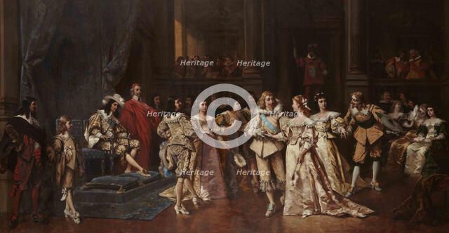 The Ball at the Court of Louis XIII of France. Artist: Bakalowicz, Wladyslaw (1831-1904)