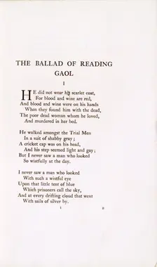 The Ballad of Reading Gaol 1898. Creator: Unknown