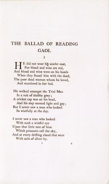 The Ballad of Reading Gaol 1898. Creator: Unknown