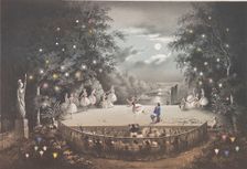 The ballet Naiad and Fisherman by C. Pugni in the Pink pavilion, in the Peterhof Park, 1851. Creator: Borel, Pyotr Fyodorovich (1829-1898)