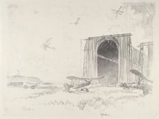 The Balloon-Shed, 1916. Creator: Joseph Pennell