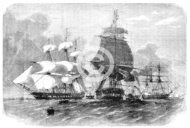 The Baltic Flying Squadron of 1856: Falcon, Harrier, Samson, Imperieuse, Arrogant, Euryalus, Amphion Creator: Unknown.