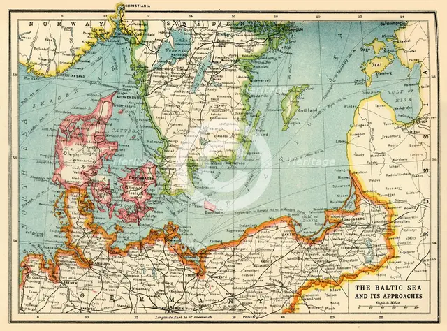 'The Baltic Sea and Its Approaches', First World War, c1915, (c1920). Creator: John Bartholomew & Son.