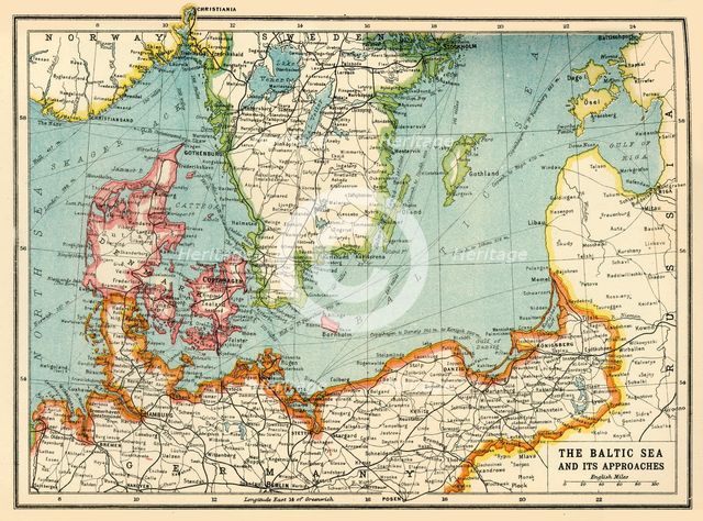 'The Baltic Sea and Its Approaches', First World War, c1915, (c1920). Creator: John Bartholomew & Son.