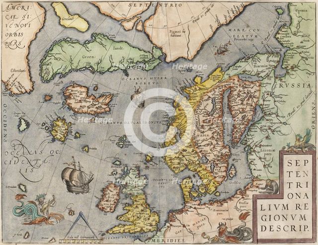 The Baltic Sea (From: Theatrum Orbis Terrarum), c. 1608-1610. Artist: Ortelius, Abraham (1527-1598)