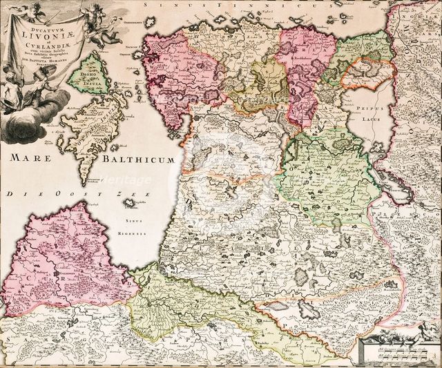 The Baltic Sea (From: Baltikum Ducatuum Livoniae et Curlandiae cum vicinis Insulis Nova Exhibitio Geographica), ca 1720. Artist: Homann, Johann Baptist (1663-1724)