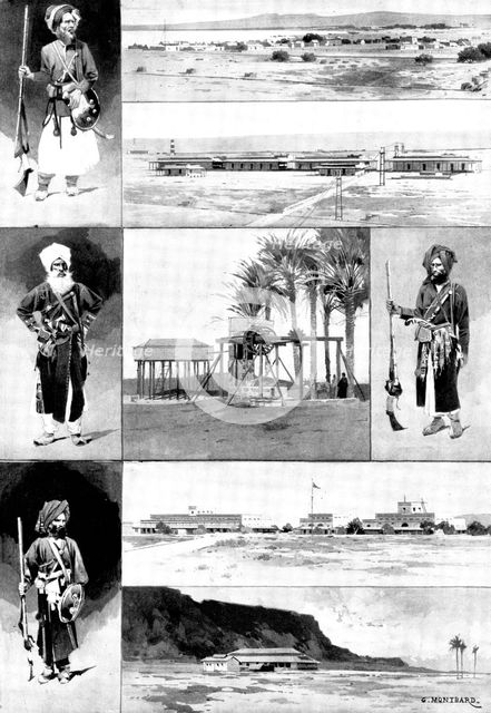The Baluchistan Disturbance: views and military types of the district, 1898. Creator: Unknown.