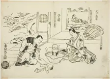 The Bamboo Flute and the Potted Tree (Shakuhachi hachi-no-ki), no. 12 from a series of ..., c1716/35 Creator: Okumura Masanobu
