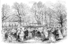 The Band of the Royal Horse-Guards, Blue Playing in Kensington-Gardens, 1856. Creator: Unknown