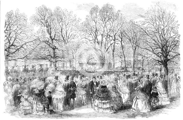 The Band of the Royal Horse-Guards, Blue Playing in Kensington-Gardens, 1856.  Creator: Unknown.