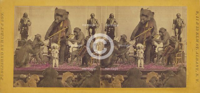 The Band. - \Music hath charms to soothe the savage beast.\, 1870. Creator: Eugene S. M. Haines.