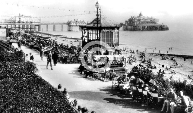 The bandstand and pier, Eastbourne, East Sussex, early 20th century.Artist: E Dennis