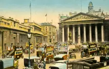 The Bank of England and Royal Exchange, London, c1910. Creator: Unknown