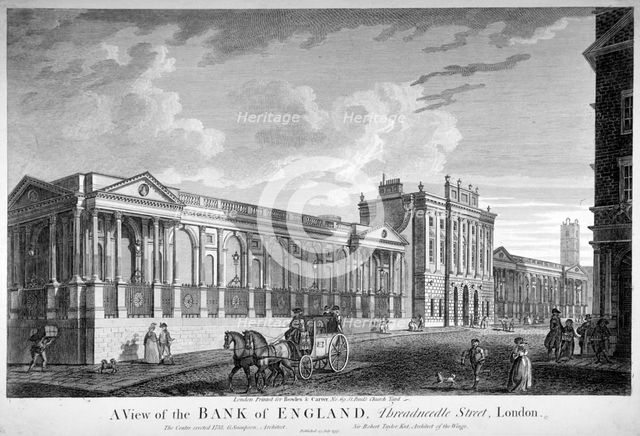The Bank of England, City of London, 1797. Artist: Anon