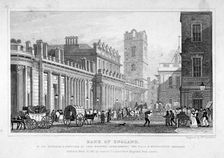 The Bank of England, City of London, 1827. Artist: William Tombleson