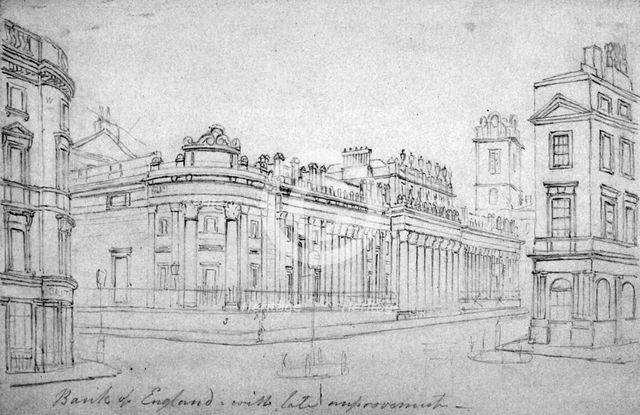 The Bank of England, City of London, c1830. Artist: Thomas Hosmer Shepherd