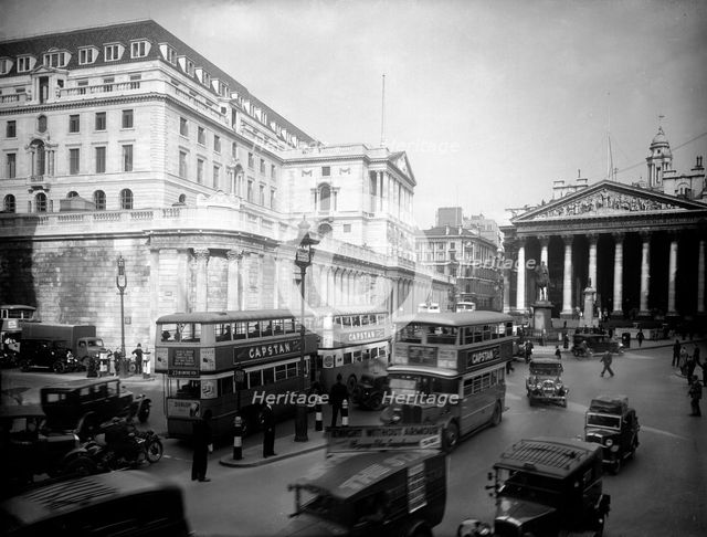 The Bank of England, City of London, c1930s. Artist: Unknown