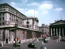 The Bank of England, London, at the time of the coronation of Elizabeth II, 1953. Creator: Arthur Charles Kirby Ware