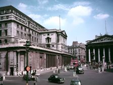 The Bank of England, London, at the time of the coronation of Elizabeth II, 1953. Creator: Arthur Charles Kirby Ware