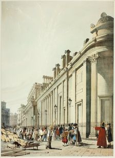 The Bank Looking Towards the Mansion House, from Original Views of London as It Is, 1842. Creator: Thomas Shotter Boys