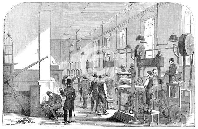 The Bank-Note Printing-Room, at the Bank of England, 1854. Creator: Unknown.