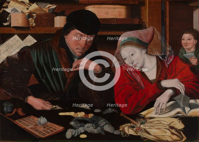 The Banker and his Wife, 1530. Creator: Marinus van Reymerswaele.