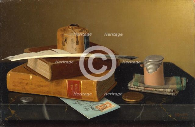 The Banker's Table, 1877. Creator: William Michael Harnett.