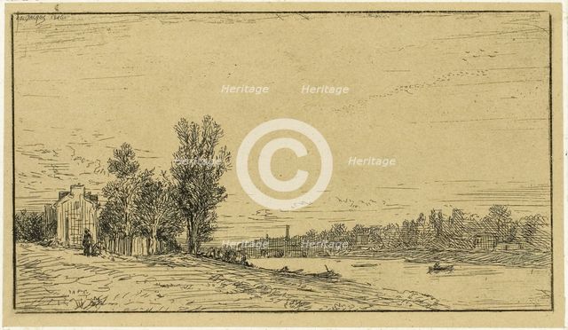 The Banks of a River, 1846. Creator: Charles Emile Jacque.