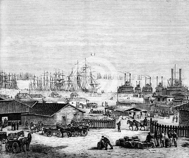 The banks of the Mississippi, c1860s (c1880). Artist: Unknown