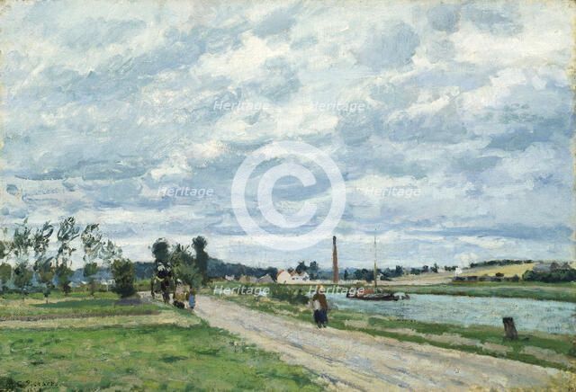 The Banks of the Oise near Pontoise, 1873. Creator: Camille Pissarro.