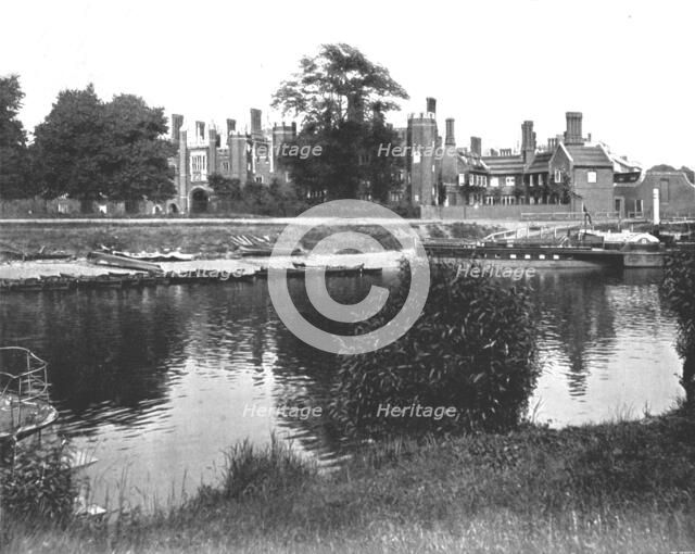 The Bankside at Hampton Court, Richmond, London, 1894.  Creator: Unknown.