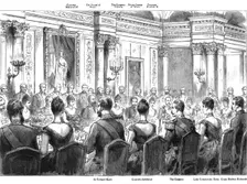 The Banquet Given by Sir Edward and Lady Ermyntrude Malet at the British Embassy 1890. Creator: Unknown