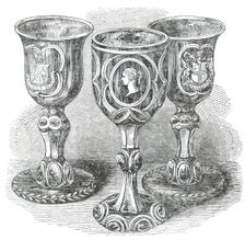 The Banquet in the Guildhall at York - Cups used by the Lord Mayor..., 1850. Creator: Unknown