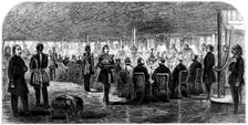 The banquet on board the Viceroy of Egypt's yacht, the Faid Gihaad, 1862. Creator: Unknown