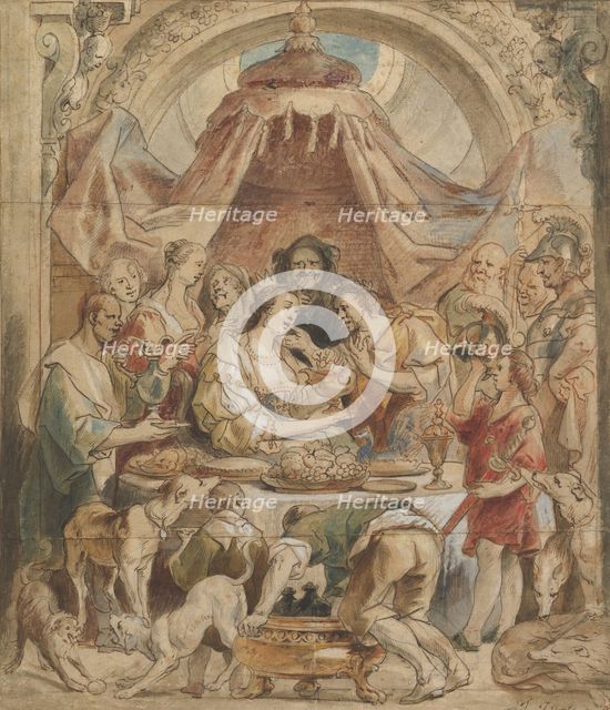 The Banquet of Anthony and Cleopatra, 17th century. Creator: Jacob Jordaens.