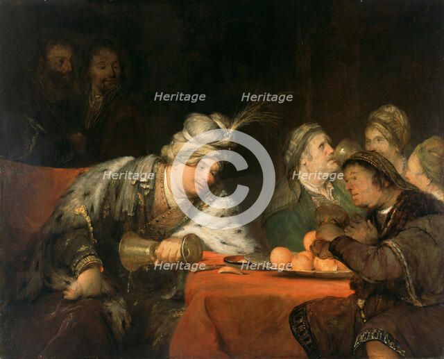 The Banquet of Ahasuerus, 1680s. Artist: Gelder, Aert de (1645-1727)