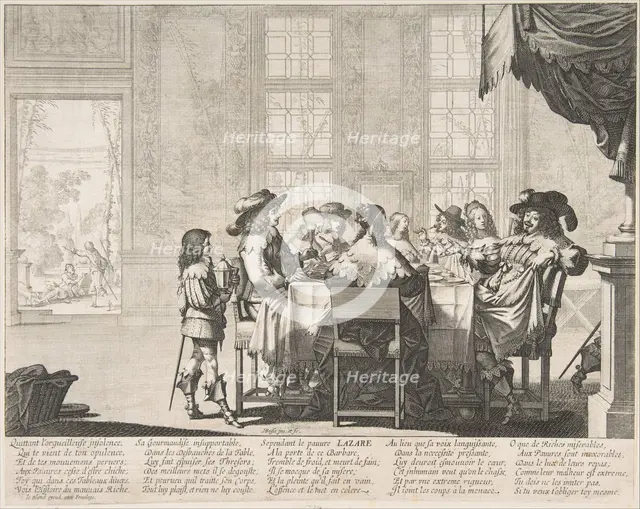 The Banquet of the Rich Man, mid to late 17th century. Creator: Abraham Bosse.