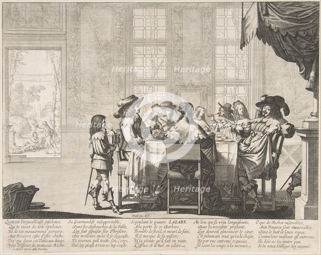 The Banquet of the Rich Man, mid to late 17th century. Creator: Abraham Bosse.