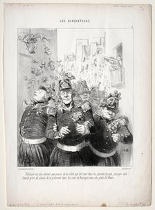 The Banqueters, plate 4: Rifolard is more charming than ever..., 1848. Creator: Honoré Daumier (French, 1808-1879)
