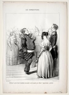 The Banqueters, plate 5: Rifolard opens the ball, 1848. Creator: Honoré Daumier (French, 1808-1879)