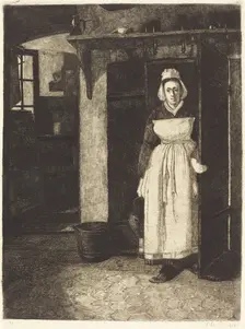 The Basement Door (La Sortie de Cave), 1868. Creator: Francois Bonvin