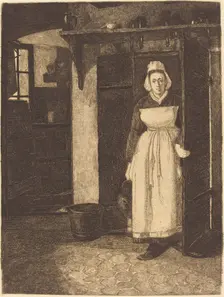 The Basement Door (La Sortie de Cave), 1871. Creator: Francois Bonvin