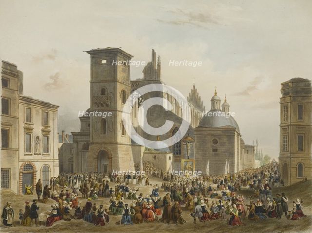 The Basilica of Holy Trinity, Krakow, c1850.