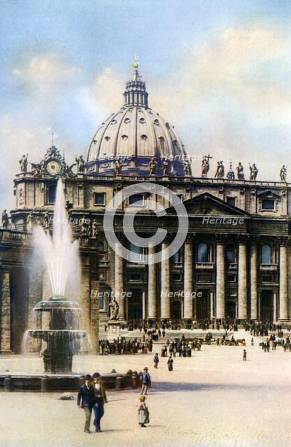 The Basilica of Saint Peter, Rome, 1926. Artist: Unknown