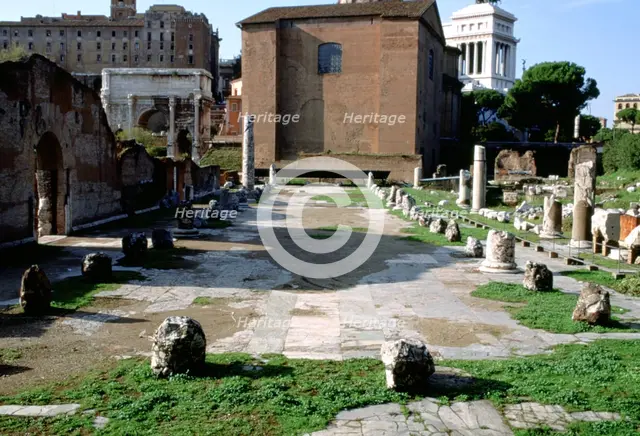 The Basilica Aemilia, Rome, Italy. Artist: A Lorenzini