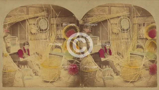 The Basket Maker, about 1860. Creator: London Stereoscopic & Photographic Co.