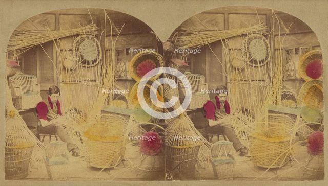 The Basket Maker, about 1860. Creator: London Stereoscopic & Photographic Co.