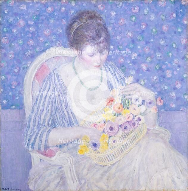 The Basket of Flowers, c. 1913/1917. Creator: Frederick Carl Frieseke.