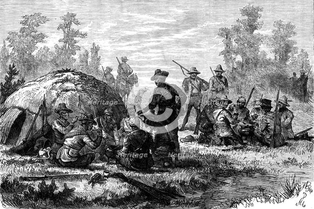 The Basuto War in South Africa: the morning meal, 1881. Creator: Unknown.